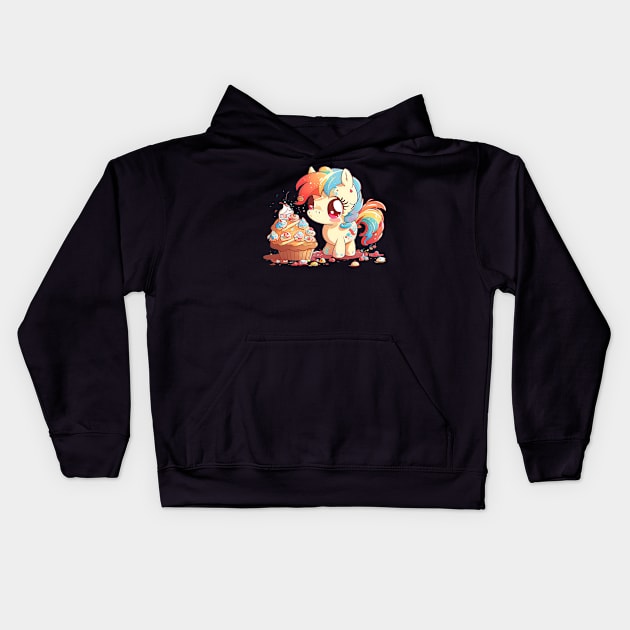 Colorful Fjord Horse Artwork 24 Kids Hoodie by MLArtifex